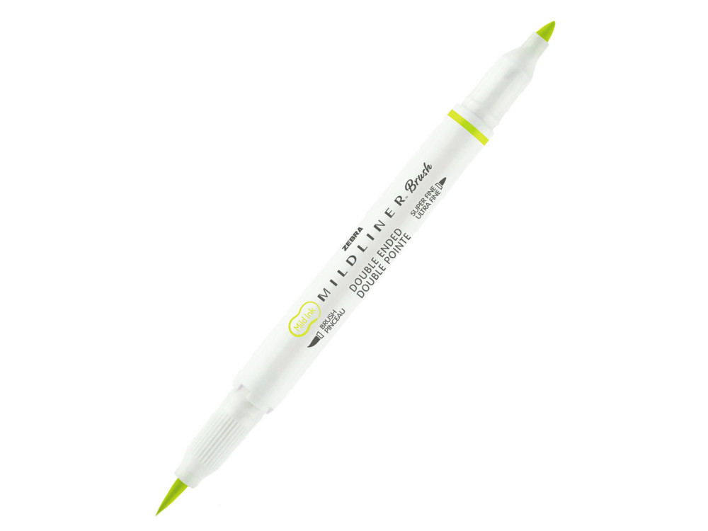 Zakreślacz dwustronny Mildliner Brush - Zebra - Bright Citrus Green