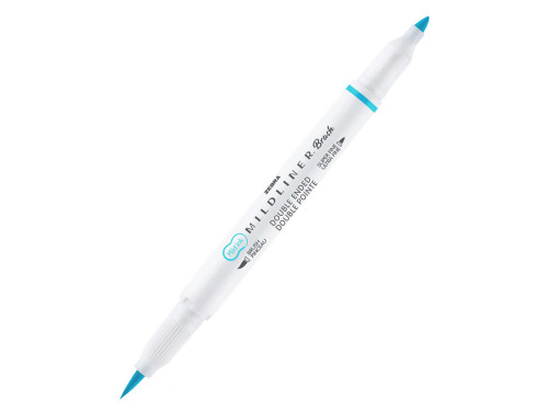 Double ended Mildliner Brush Pen - Zebra - Friendly Cyan