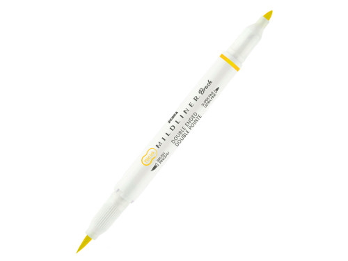 Double ended Mildliner Brush Pen - Zebra - Friendly Lemon Yellow