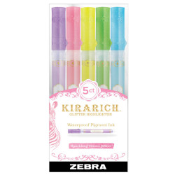 Zestaw błyszczących zakreślaczy Kirarich - Zebra - 5 kolorów
