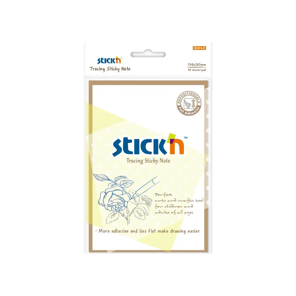 Transparent sticky notes Stick'N - 101 x 150 mm, 30 pcs.