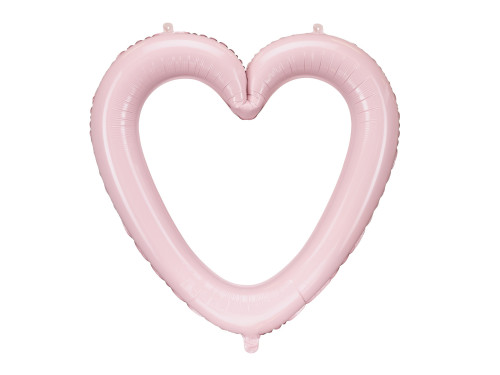 Foil balloon, Heart frame - light pink, 86 x 83.5 cm