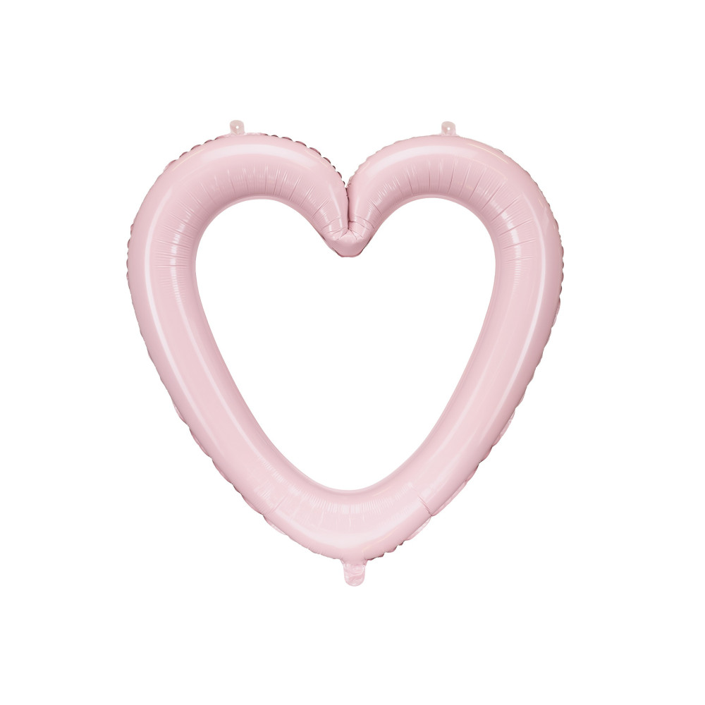 Foil balloon, Heart frame - light pink, 86 x 83.5 cm