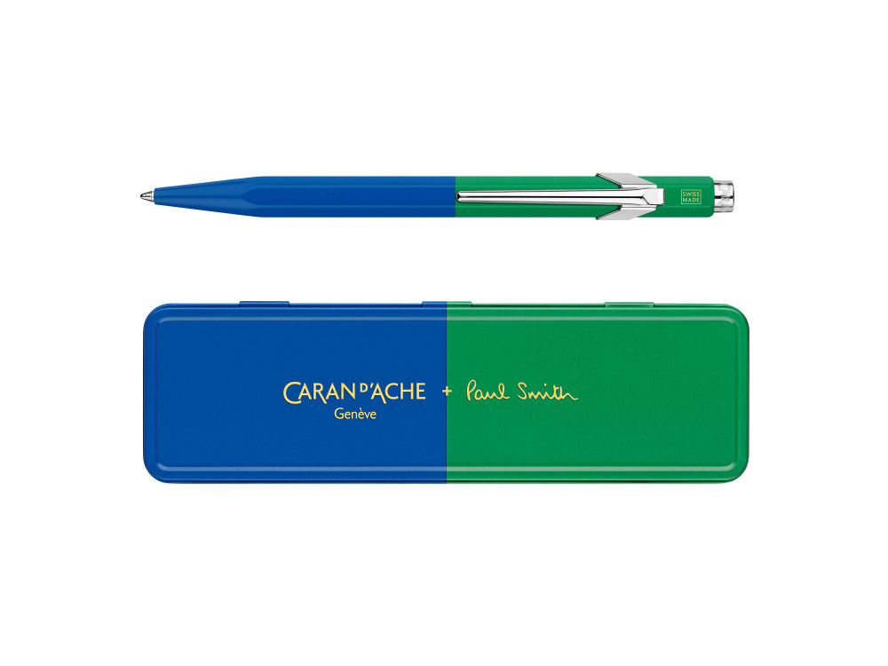 849 Paul Smith ballpoint pen with case - Caran d'Ache - Cobalt & Emerald