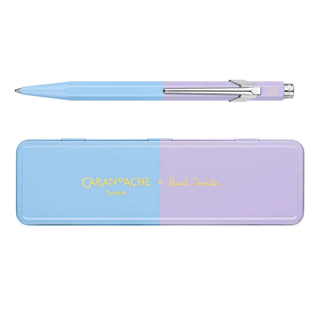 849 Paul Smith ballpoint pen with case - Caran d'Ache - Skyblue & Lavender