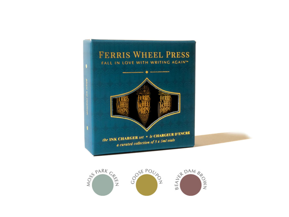 Zestaw atramentów Ink Charger - Ferris Wheel Press - The Moss Park Collection, 3 x 5 ml