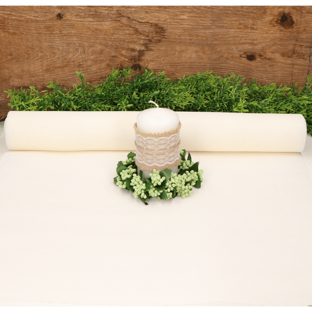 Decorative fabric, table runner - cream, 48 cm x 4,5 m