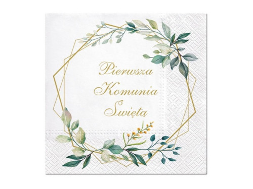 Paper napkins - Paw - Pierwsza Komunia Święta, 20 pcs.