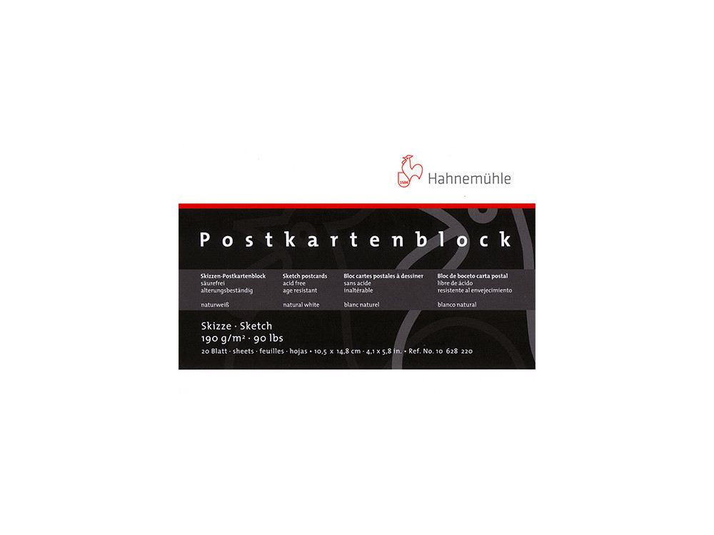 Papier szkicowy do pocztówek Nostalgie - Hahnemühle - 10,5 x 14,8 cm, 190 g, 20 ark.