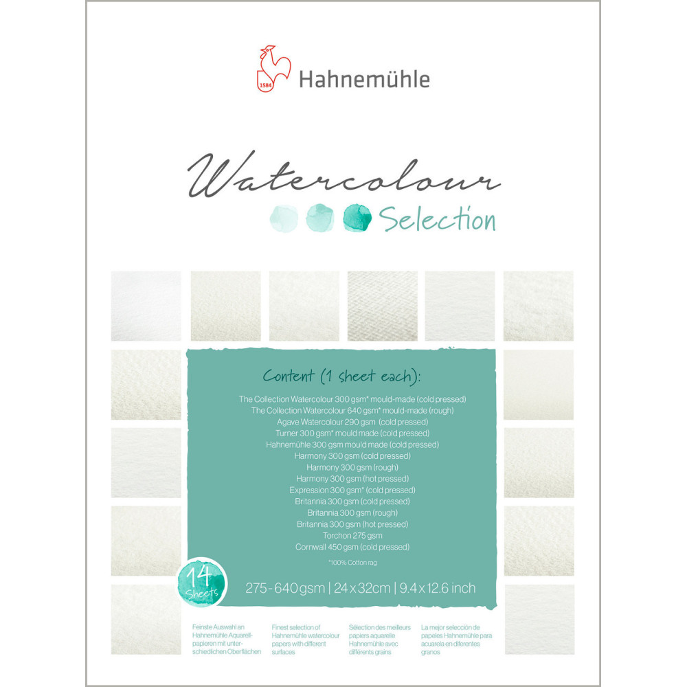 Blok do akwareli Watercolour Selection - Hahnemühle - 24 x 32 cm, 275-640 g, 14 ark.