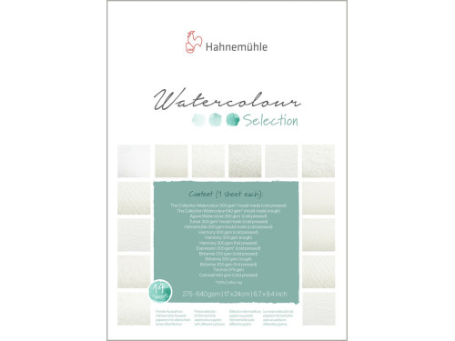 Watercolour Selection paper pad - Hahnemühle - 17 x 24 cm, 275-640 g, 14 sheets