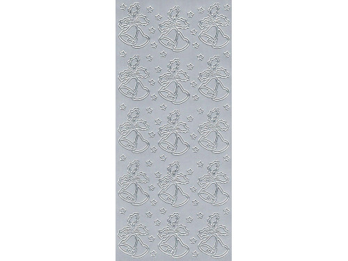 Stickersy, naklejki ażurowe - Dzwonki, srebrne