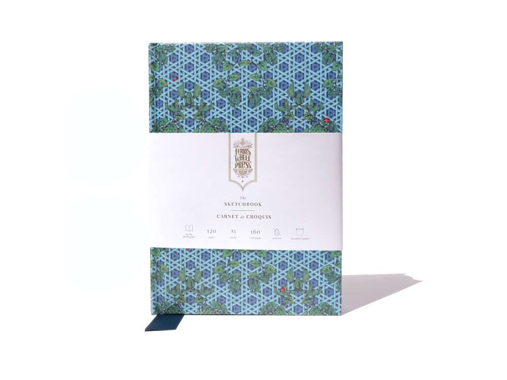 Szkicownik, Enveloped in Rattan - Ferris Wheel Press - Teal, 160 g, A5