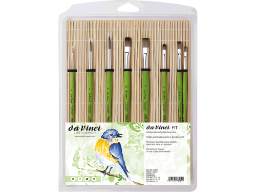 Brush Fit Synthetics Set in bamboo mat - Da Vinci - 8 pcs