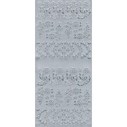 Stickersy, naklejki ażurowe - Śnieżynki, srebrne