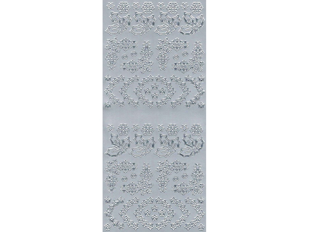 Stickersy, naklejki ażurowe - Śnieżynki, srebrne