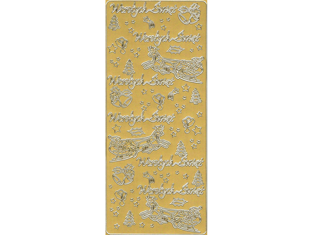 Stickersy, naklejki - Wesołych Świąt, złote