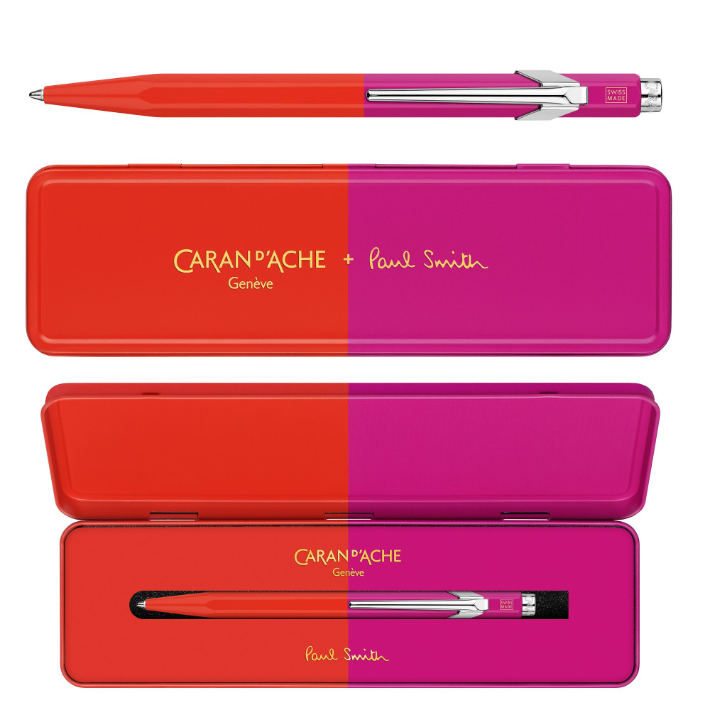 849 Paul Smith ballpoint pen with case - Caran d'Ache - Warmred & Melorosepink