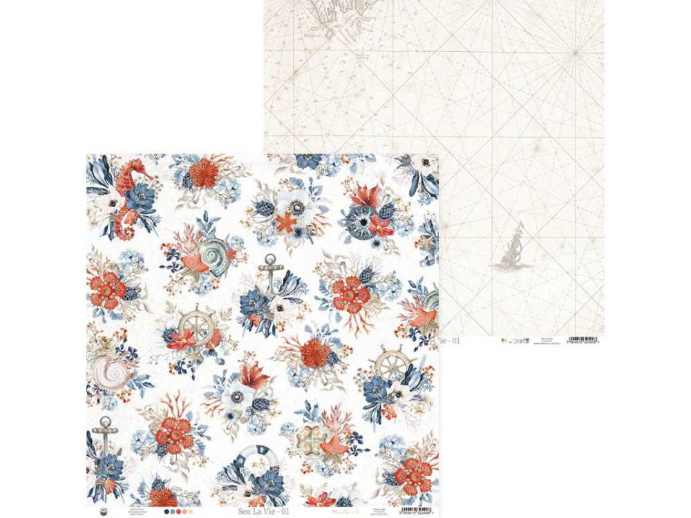Papier do scrapbookingu 30,5 x 30,5 cm - Piątek Trzynastego - Sea la vie 01
