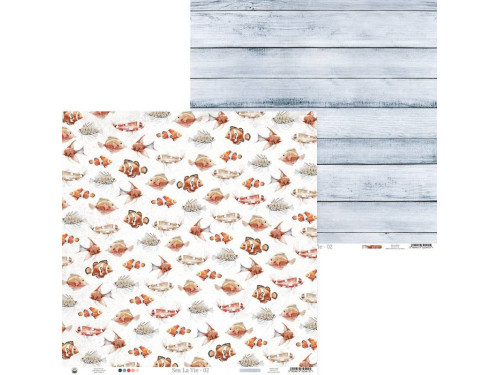 Scrapbooking paper 30,5 x 30,5 cm - Piątek Trzynastego - Sea la vie 02