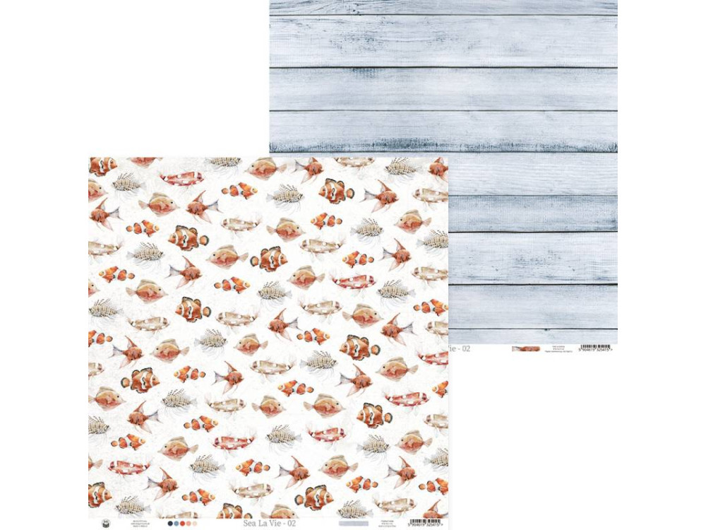 Papier do scrapbookingu 30,5 x 30,5 cm - Piątek Trzynastego - Sea la vie 02
