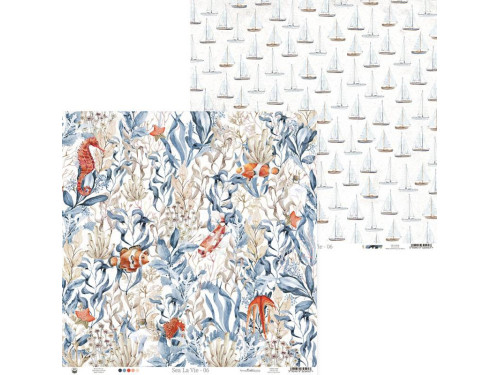 Papier do scrapbookingu 30,5 x 30,5 cm - Piątek Trzynastego - Sea la vie 06