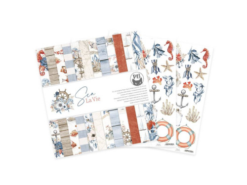 Zestaw papierów do scrapbookingu 30,5 x 30,5 cm - Piątek Trzynastego - Sea la vie
