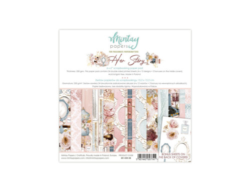 Set of scrapbooking papers 15,2 x 15,2 cm - Mintay - Her Story