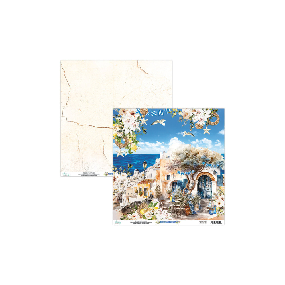Scrapbooking paper 30,5 x 30,5 cm - Mintay - Mediterranean Heaven 01