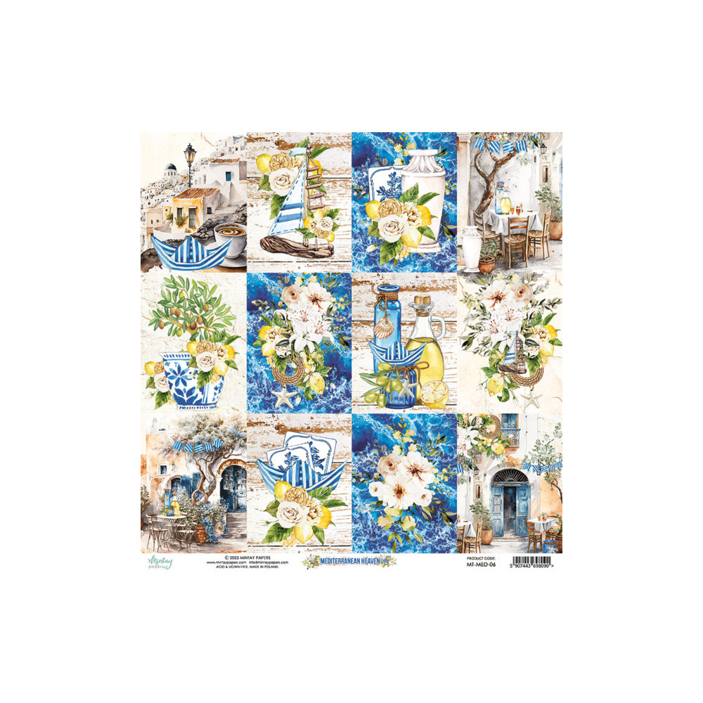 Scrapbooking paper 30,5 x 30,5 cm - Mintay - Mediterranean Heaven 06