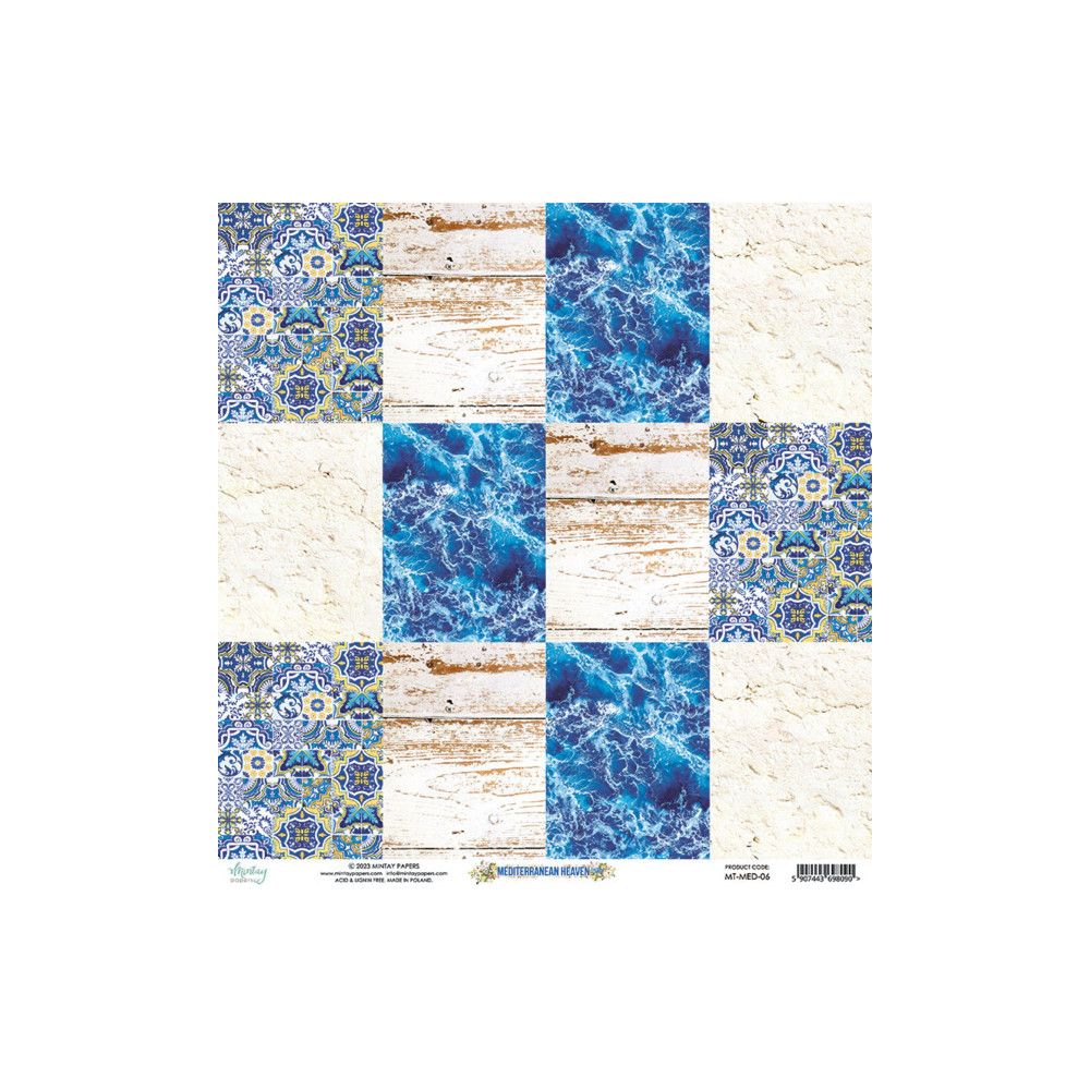 Scrapbooking paper 30,5 x 30,5 cm - Mintay - Mediterranean Heaven 06