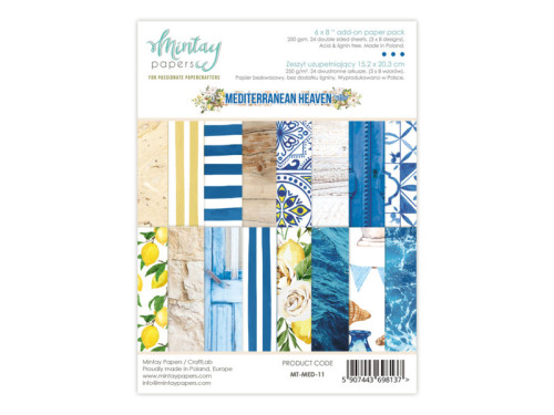 Set of scrapbooking papers 15,2 x 20,3 cm - Mintay - Mediterranean Heaven