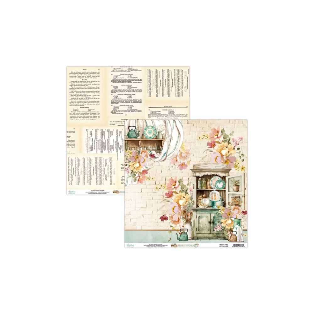 Papier do scrapbookingu 30,5 x 30,5 cm - Mintay - Nana's Kitchen 02