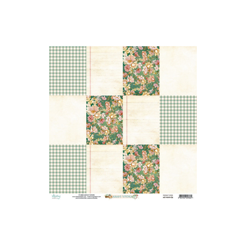 Scrapbooking paper 30,5 x 30,5 cm - Mintay - Nana's Kitchen 06