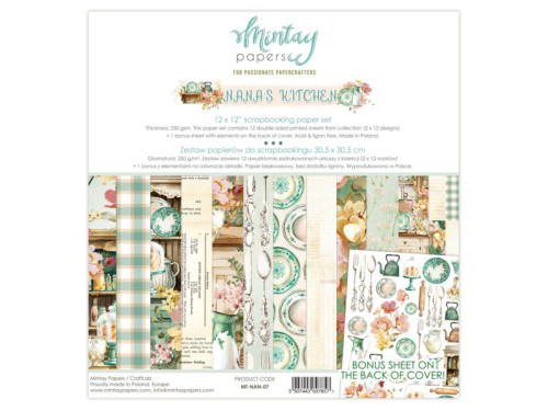Set of scrapbooking papers 30,5 x 30,5 cm - Mintay - Nana's Kitchen