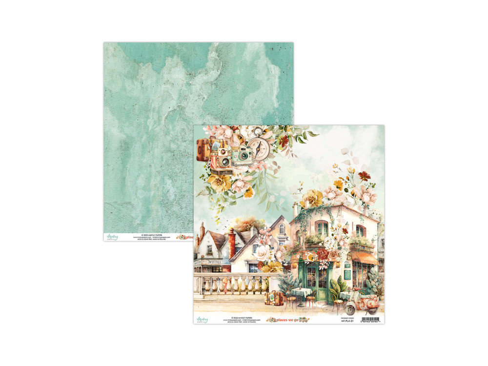 Papier do scrapbookingu 30,5 x 30,5 cm - Mintay -  Places We Go 01