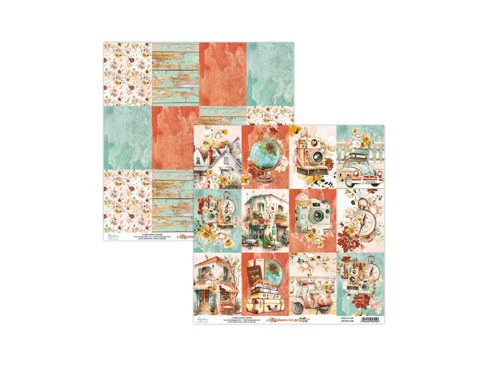 Scrapbooking paper 30,5 x 30,5 cm - Mintay - Places We Go 06