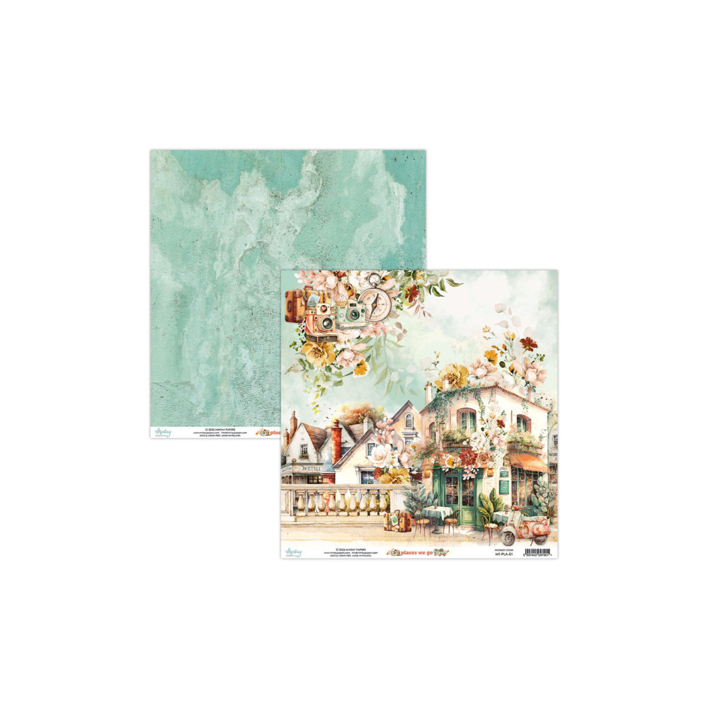 Set of scrapbooking papers 30,5 x 30,5 cm - Mintay - Places We Go