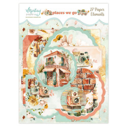 Set of paper elements, tags - Mintay - Places We Go, 27 pcs.