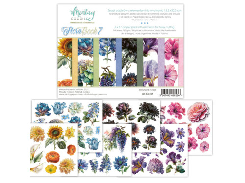 Zestaw papierów do scrapbookingu 15,2 x 20,3 cm - Mintay - Flora Book 07