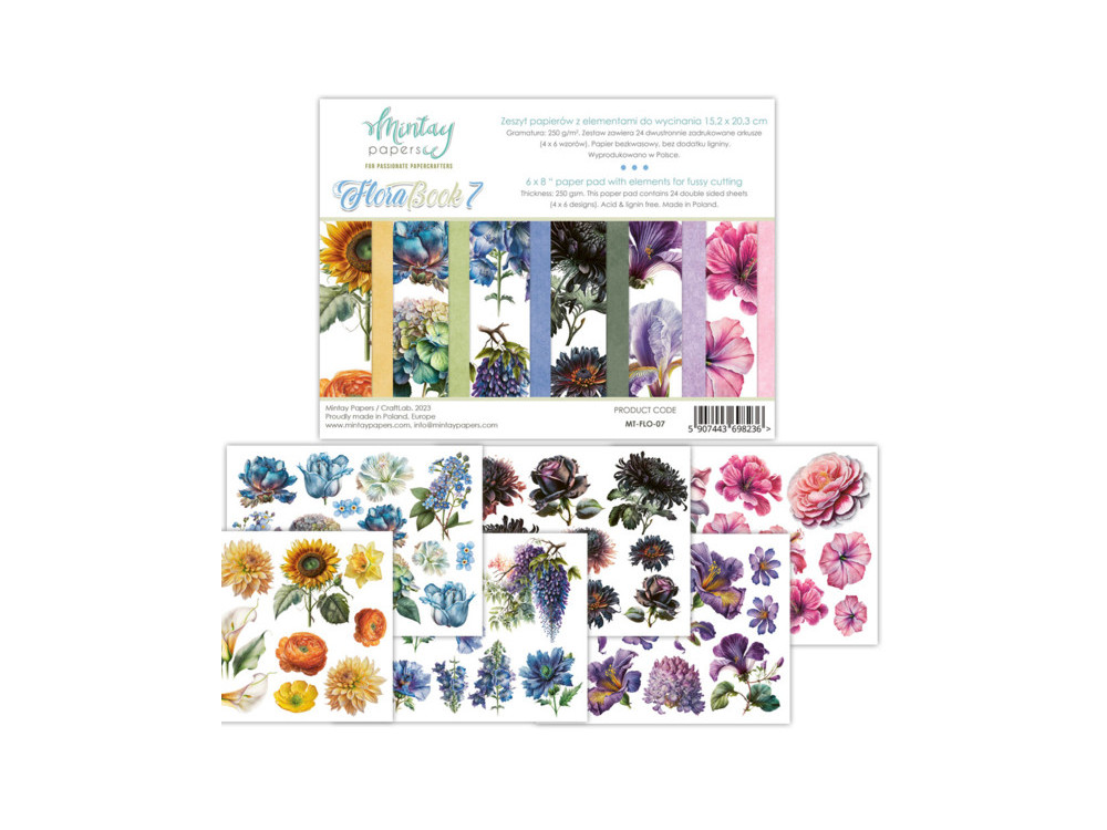 Scrapbooking paper set 15,2 x 20,3 cm - Mintay - Flora Book 07