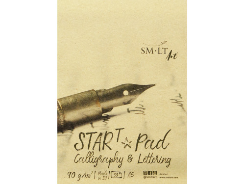 Blok do kaligrafii i letteringu Start Pad - SM-LT - w linie, A5, 90 g/m2, 30 ark.