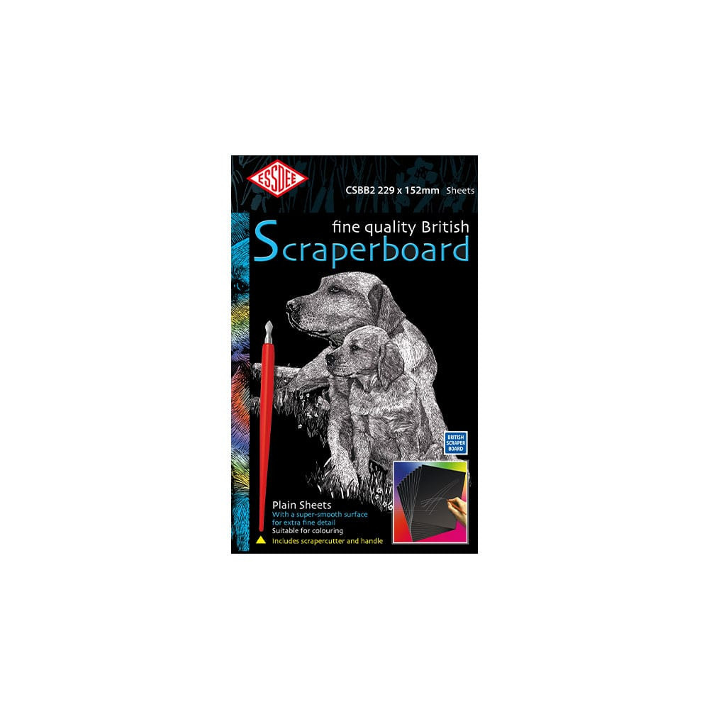 Zestaw do wydrapywania Black Scraperboard - Essdee - 22 x 15 cm, 5 szt.