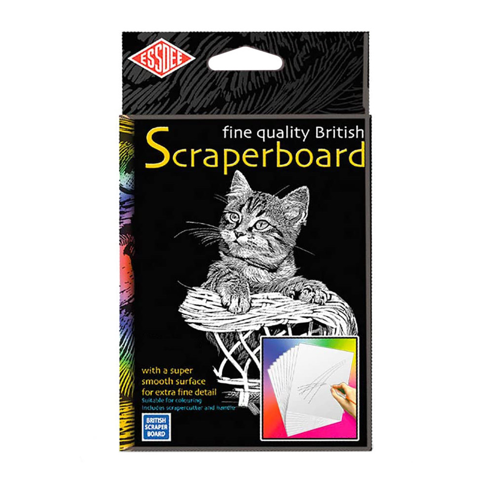 White Scraperboard - Essdee - 15 x 10 cm, 5 pcs.