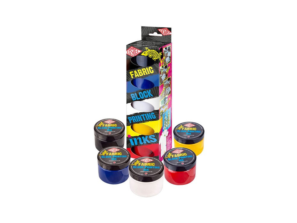 Zestaw farb, tuszy do linorytu Fabric Block Printing Ink - Essdee - 5 x 150 ml