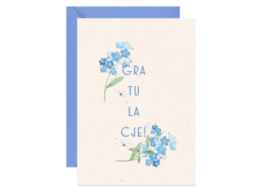 Greeting card A6 - Paperwords - Gratulacje, Niezapominajki