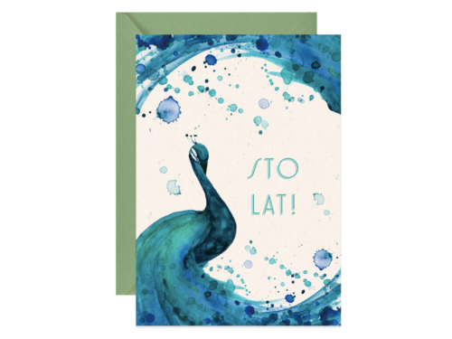 Greeting card A6 - Paperwords - Sto Lat, Paw