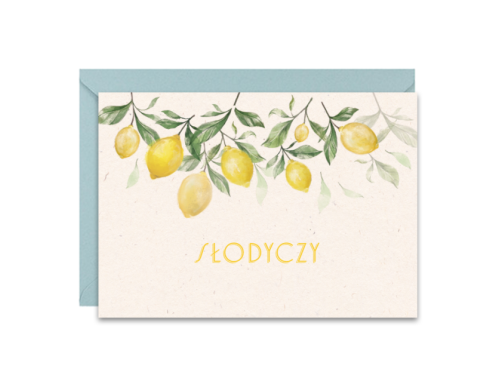 Greeting card A6 - Paperwords - Cytryny, Słodyczy