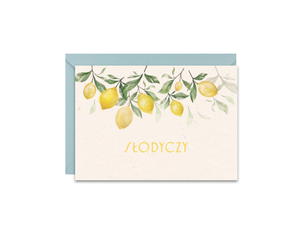 Greeting card A6 - Paperwords - Cytryny, Słodyczy