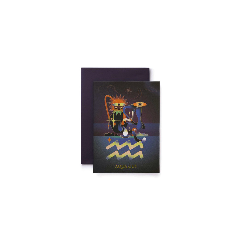 Greeting card Zodiac - Suska & Kabsch - Aquarius, 15,4 x 11 cm